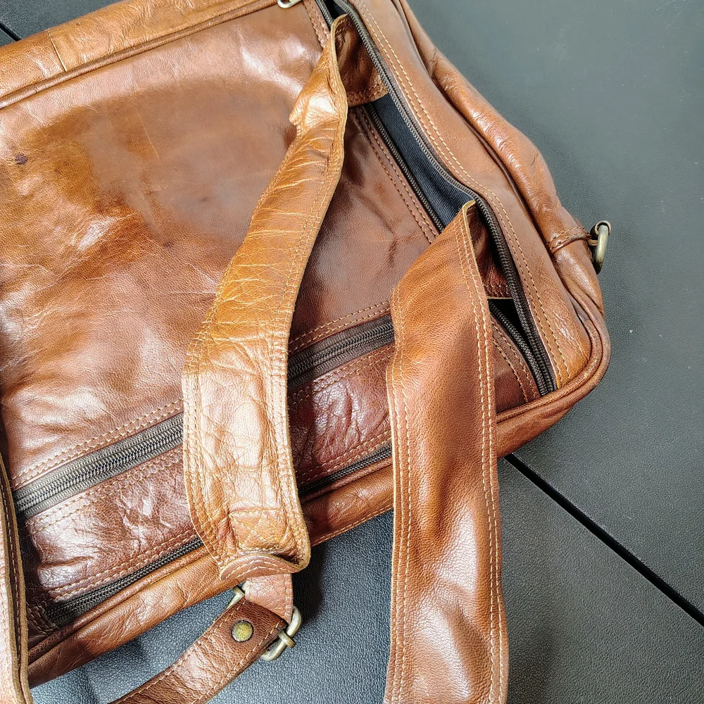Johnny fly leather Convertible Backpack Messenger brown